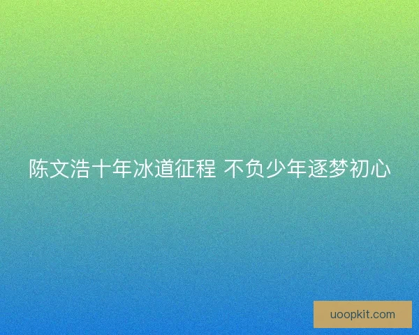 陈文浩十年冰道征程 不负少年逐梦初心