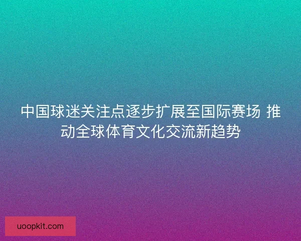 中国球迷关注点逐步扩展至国际赛场 推动全球体育文化交流新趋势