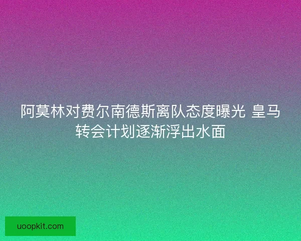 阿莫林对费尔南德斯离队态度曝光 皇马转会计划逐渐浮出水面